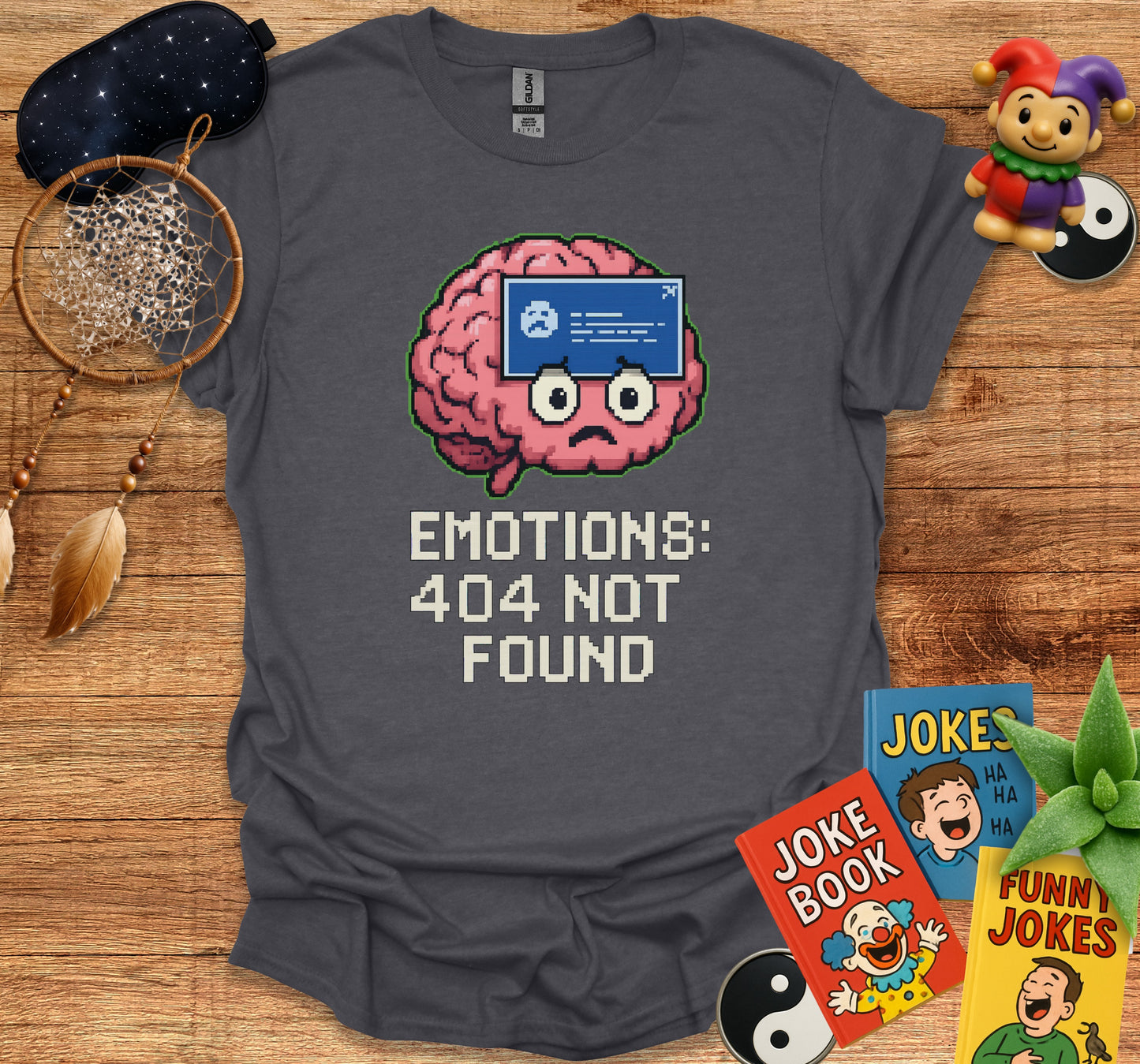 Emotions 404 Not Found Brain Design T-Shirt product type