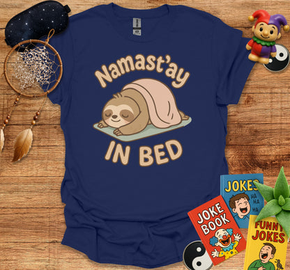 Namast'ay in Bed Funny Sloth Graphic Tee product