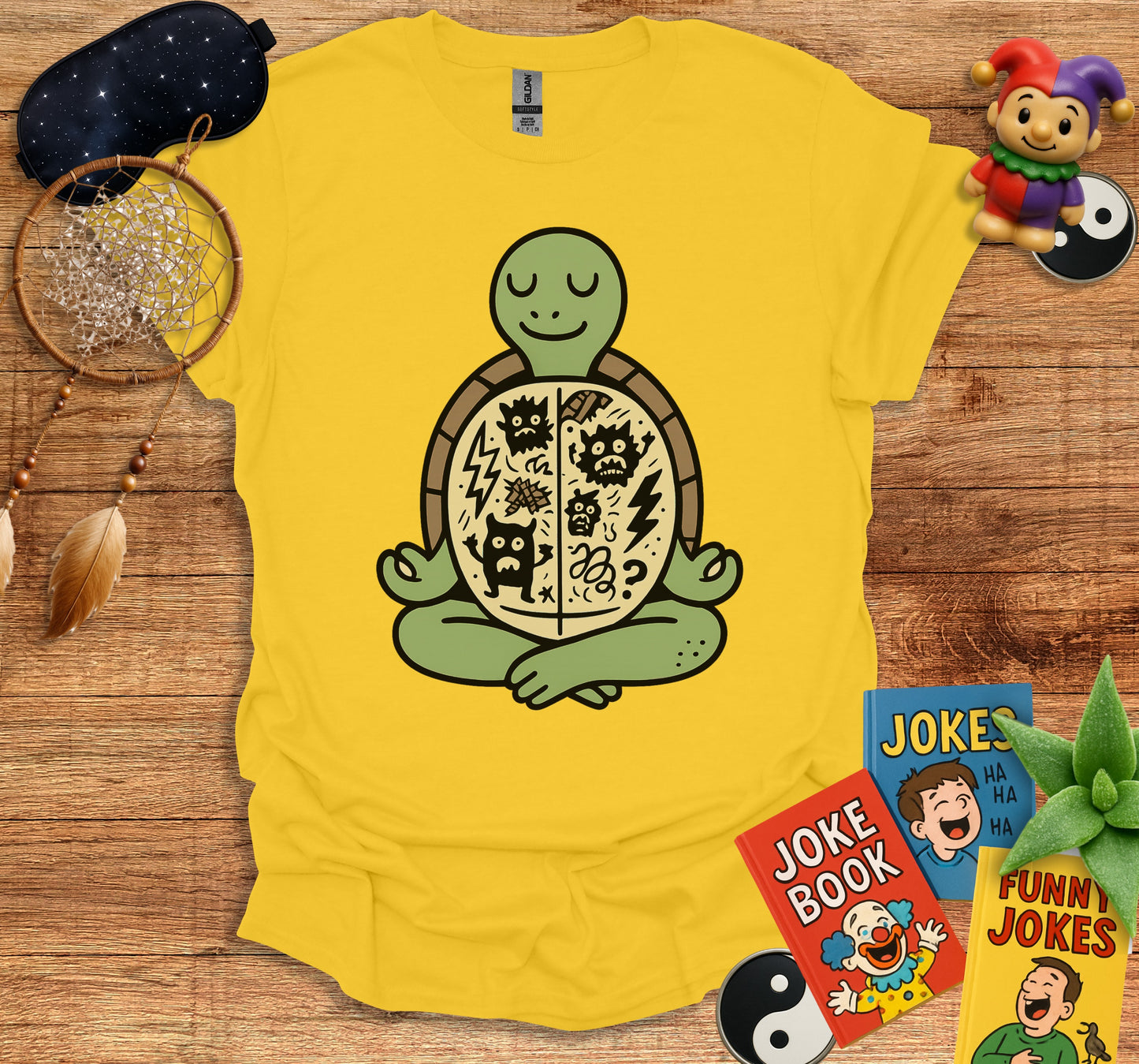 Enlightened Smiling Turtle Graphic T-Shirt product type