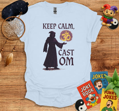 Keep Calm Cast Om Funny Wizard Graphic Tee Shirt product