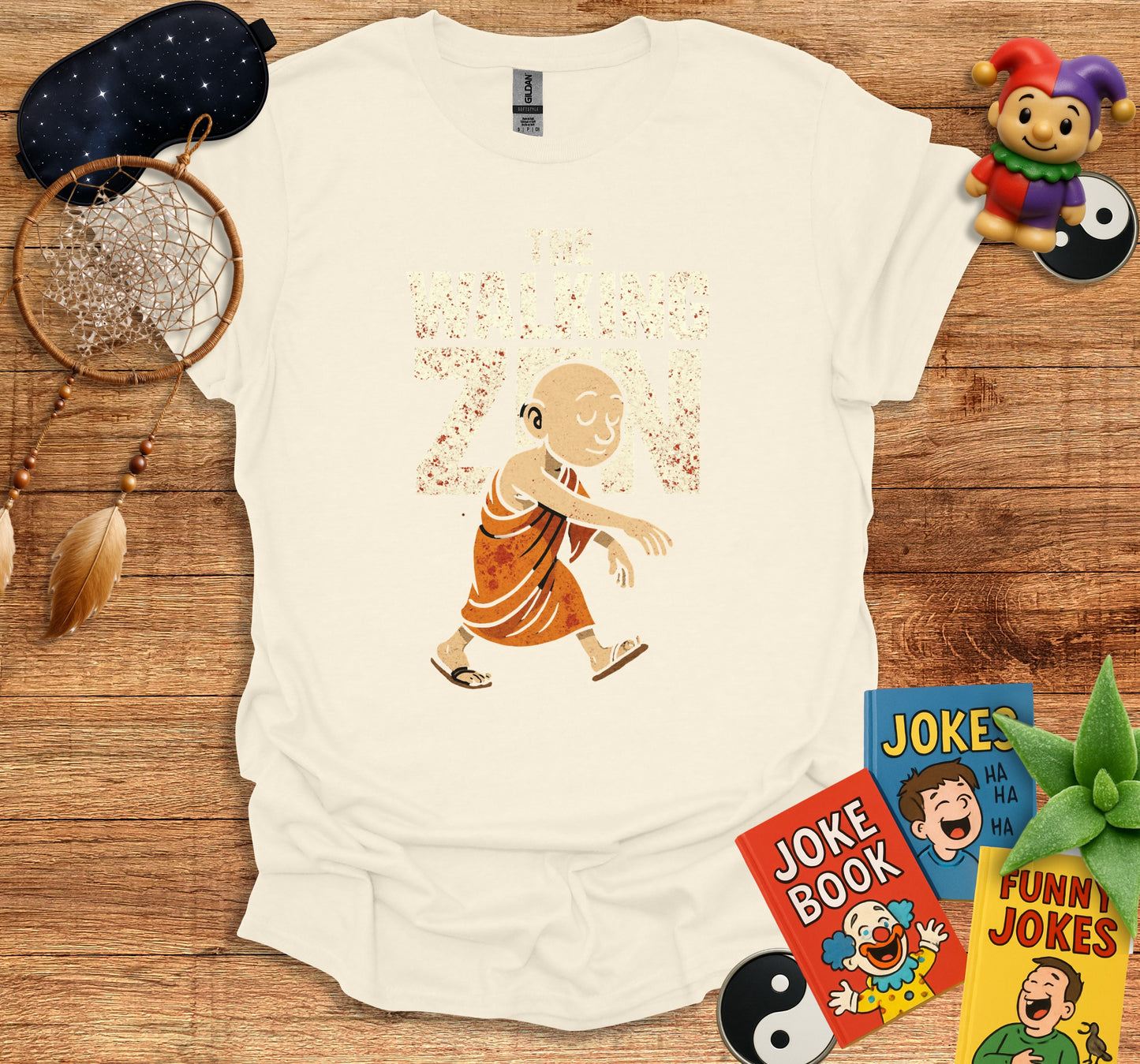 Zen Monk With Humorous Joke Books T-Shirt product