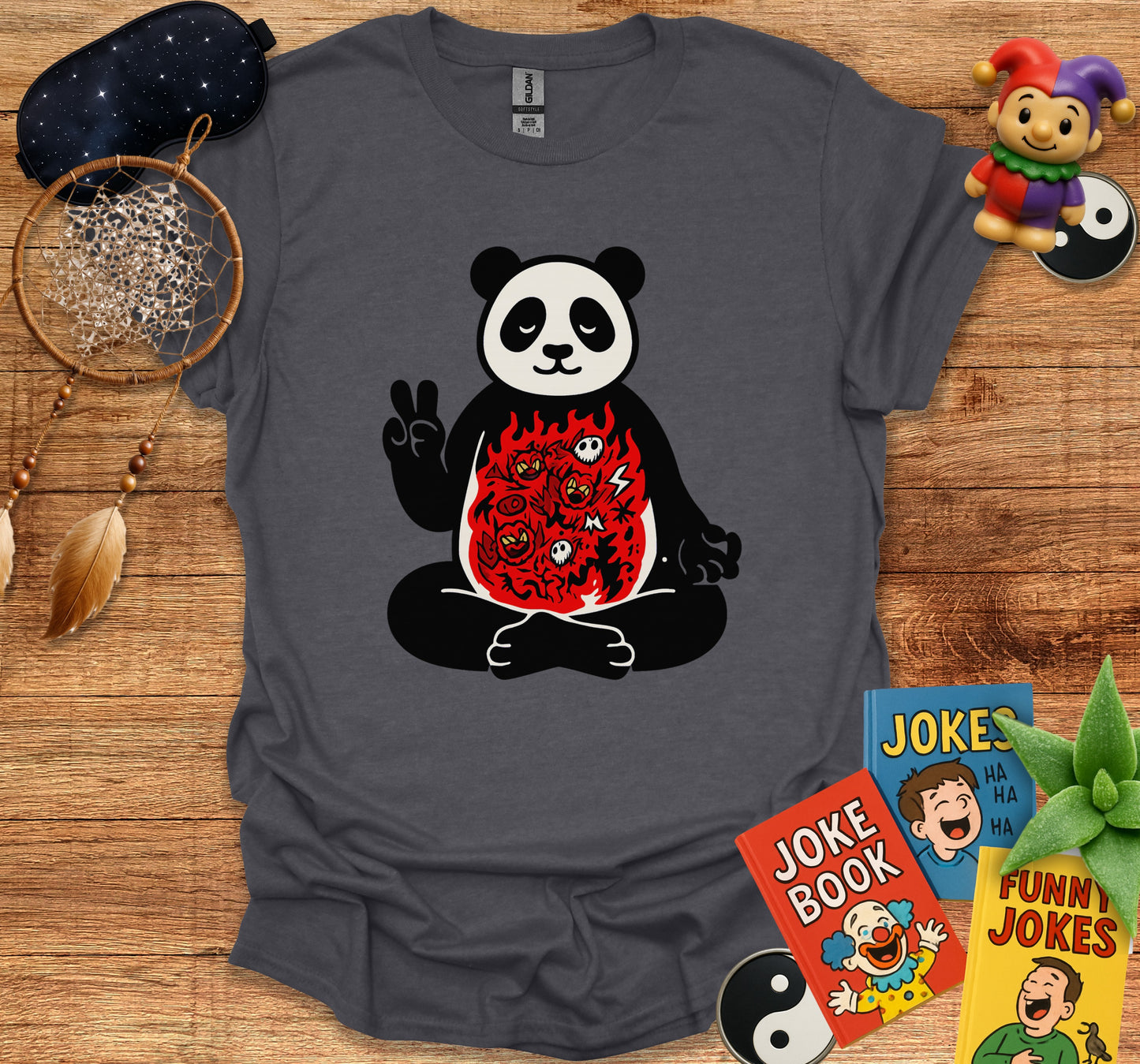 Peaceful Panda Meditating Funny Jokes T-shirt product