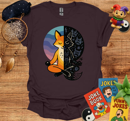 Meditation Fox Yin Yang Illustration T-Shirt product